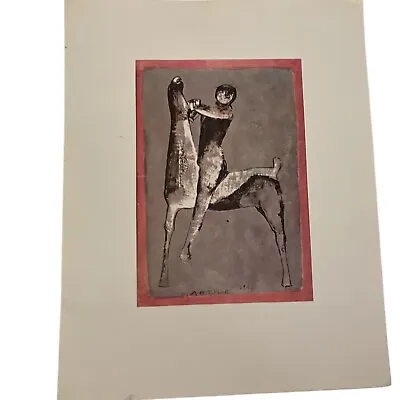 Marino Marini Horse & Rider Reproduction Lithograph Print '53 Modern Cubist Ital • $40