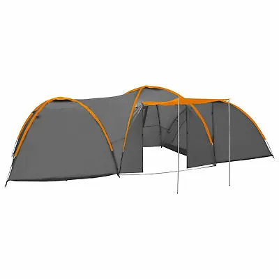 Camping Igloo Tent 650x240x190  8 Person Grey And Orange L0L5 • £277.99