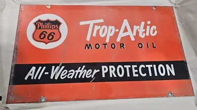 Vintage Phillips 66 Trop Artic All Season Motor Oil Sign • $199.99