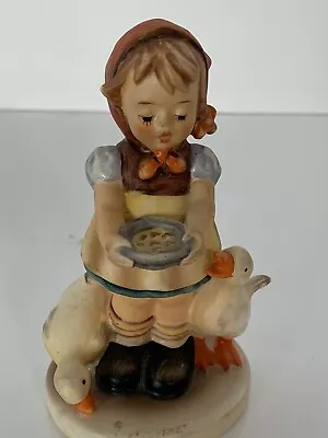 Vtg Goebel  M J Hummel Figurine Girl Feeding Ducks  Be Patient  W Germany Signed • $24.95