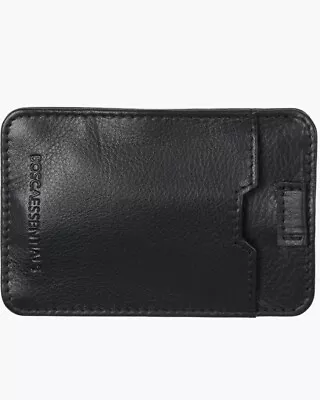 Bosca Mens Leather Pull-up Card Case Black Nwt • $49.99