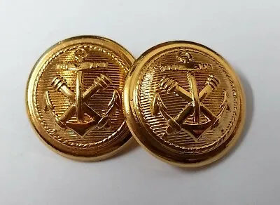 Genuine Naval Artillery Anchor & Cannon Insignia Shank Buttons X2 ASBT225 • £7.99