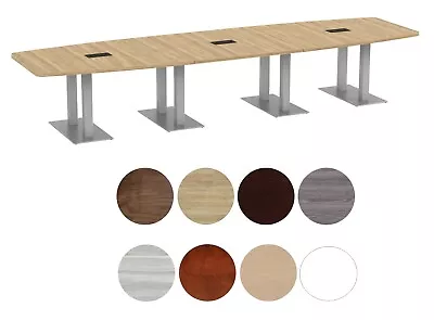 14 Ft Modern Conference Table With Metal Legs And Grommets For Power In 8 Colors • $2990