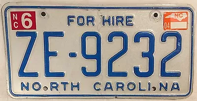 North Carolina TAXI HIRE PASSENGER License Plate Cab Limo Driver Limousine Cabby • £43.38