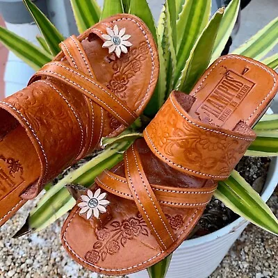 Womens Mexican Handmade Leather HUARACHES Sandals Sandalia Mujer MEXICO D Cruz • $29.95