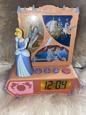Vintage Disney Cinderella Alarm Clock Talking Story Time Works Perfectly! • $34.99