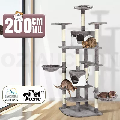 Petscene 200cm Large Cat Scratching Post Tree Home 8-Levels Cat Tower W/ Perches • $149.95