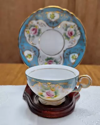Beautiful Floral Vintage Merit Demitasse Cup & Saucer Made In Occupied Japan • $12