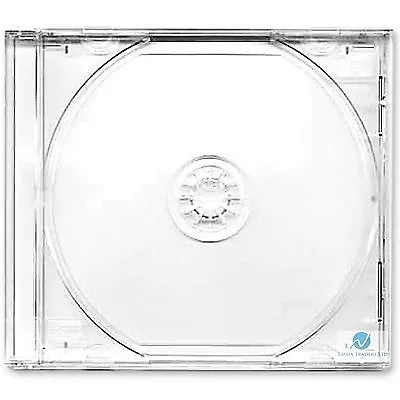 10 Single CD Jewel Case 10.4mm Spine With Clear Tray New Empty Replacement Cover • £7.95