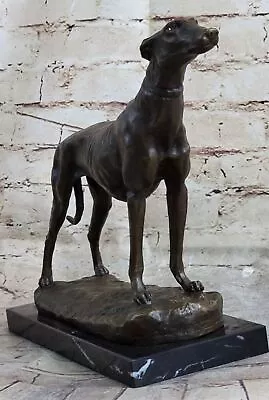 £167.55 • Buy LARGE RARE Bronze Brass Greyhound Whippet Dog Statue Unique Vintage Sculpture NR
