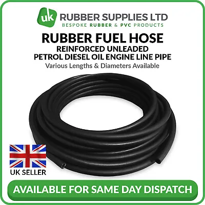 £3.80 • Buy Rubber Reinforced Fuel Hose, Pipe Unleaded Petrol Diesel Oil Engine 1 Metre E10