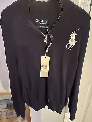 NEW Vintage Polo Ralph Lauren Sz L 2009 US Open Big Pony Tennis Sweater $165 RL • $39.99