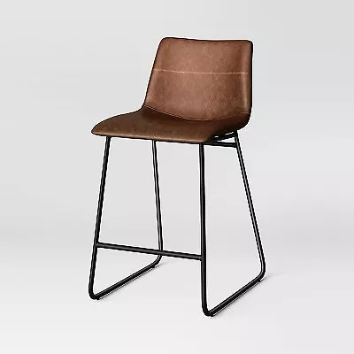 Bowden Faux Leather And Metal Counter Height Barstool Caramel - Threshold • $36.99