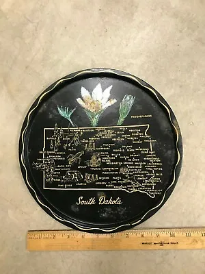 Souvenir Map Of South Dakota On A Metal Tray Showing Points Of Interest • $3.99