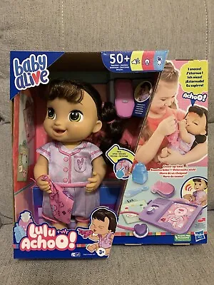 Baby Alive Lulu Achoo Baby Doll Interactive Play Doll Brown Hair Pretend Doctor • $78.99