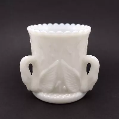 Vtg Westmoreland Milk Glass Toothpick Holder 3 Swan Neck CatTail Design 2.5” • $18