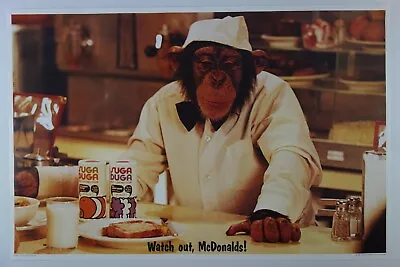 1975 Original  Watch Out McDonald's!  Ape Monkey Chimpanzee AA Sales Poster Exc. • $85