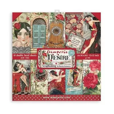 £12.99 • Buy Stamperia 12x12 Scrapbook Papers - Desire