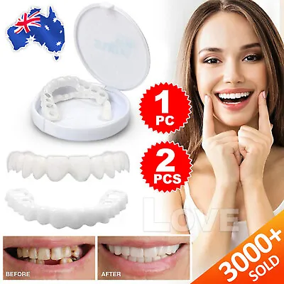 Snap On Bottom /Upper Lower False Teeth Dental Veneers Dentures Fake Tooth Smile • $9.95