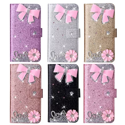 Bling Leather Flip Wallet Holder Case Cover For Samsung S24 Ultra S23 A05S A15 • $16.93