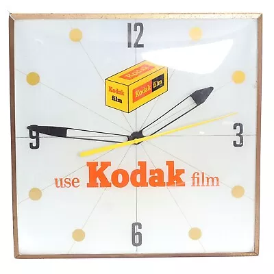 Vintage Light-Up  Use Kodak Film  15  X 15  X 3  Clock (works But Re-wired) • $250