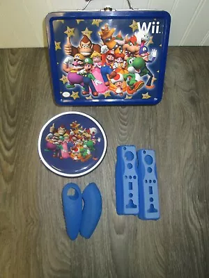 Nintendo Wii Mario Party Blue Lunch Box Collectors Tin  Game Accessory Storage • $19.99