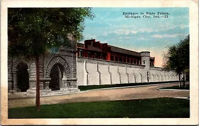 Entrance To State Prison Michigan City Indiana Postcard • $3.99