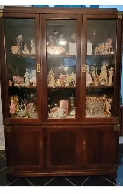 Vintage Wood China Cabinet 2 Piece Buffet & Glass Cabinet Near Houston TX • $400