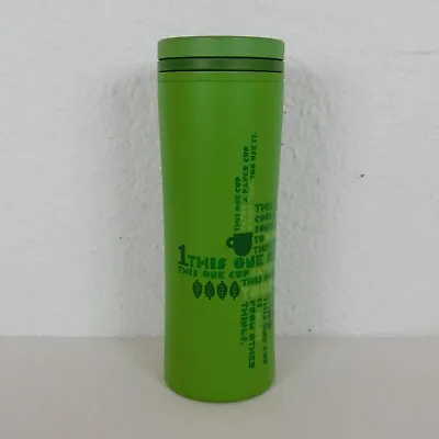 Starbucks This One Cup 2010 Green Eco Travel Coffee Mug Tumbler Recycle Reuse 8  • $10