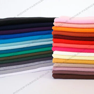 Half Meter 100% Knitted Cotton 2x2 Rib Babywear Stretch Jersey Fabric Material • £1.25
