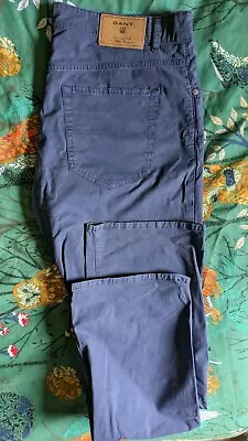 Gant Blue Chino Trousers  Jason  Normal Waist Regular Fit W36 L32 Waist 36R Leg • £19.99