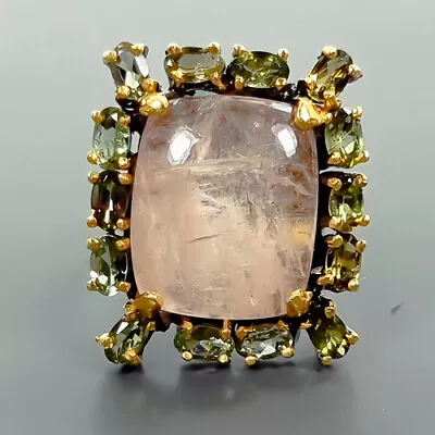 16 Ct Natural Morganite Ring 925 Sterling Silver Size 7.25 /B-R2470 • $31.06