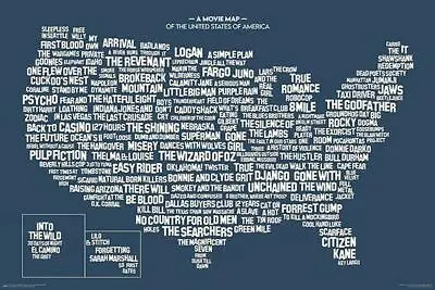 $6.50 • Buy MOVIE MAP OF THE USA - POSTER - 24x36 - 11710