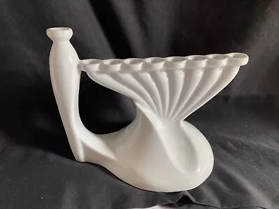 $19.99 • Buy NAAMAN MENORAH Hanukkah Candle Holder Fine WHITE PORCELAIN Isreal