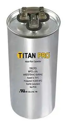 Titan Pro Trcfd455 Motor Dual Run Capacitor Round 440/370V Ac 45/5 Mfd 4 • $8.15