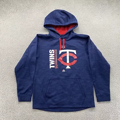 Minnesota Twins MLB Authentic Mens Majestic Therma Base Hoodie In Size Medium • $15.99