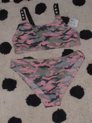 Bnwt  Primark Multicoloured  Camouflage Bikini  Set Age 12-13  Years 158 Cms • £6.59