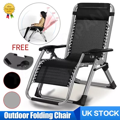 Outdoor Folding Chair Sun Lounger Recliner Beach Garden Chairs Patio Camping • £47.49