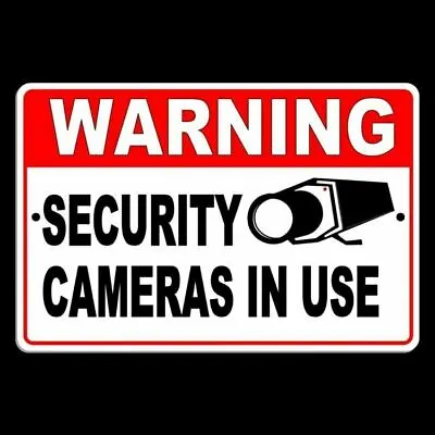 WARNING Security Cameras In Use Metal Sign Surveillance Monitor S041 • $7.99