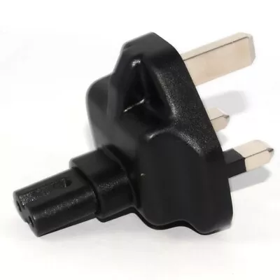 Uk Mains Power 3 Pin Plug To Iec C7 Figure 8 Type Connector Adaptor 3a Fuse 250v • £4.99