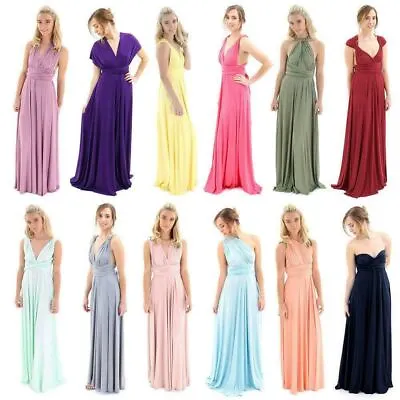 Women Maxi Multiway Wrap Dress Bridesmaid Cocktail Evening Party Infinity Dress • £14.99