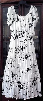NWT Anthropologie Kindred Maxi Dress Embroidery Smocked On Off Shoulder 1X 2X 3X • $32.99