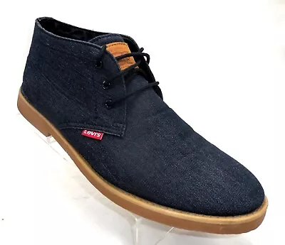 Levi's Mens SIZE 12 BLUE Textile Upper Chukka Ankle Boots Shoes • $19.95