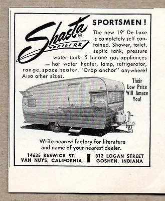 1960 Print Ad Shasta Sportsmen 19 Travel Trailers Made In USA • $8.38