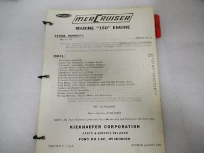 PM136 1965 Mercruiser Marine  150  Engine Parts List Manual P/N C-90-37343 • $11.48