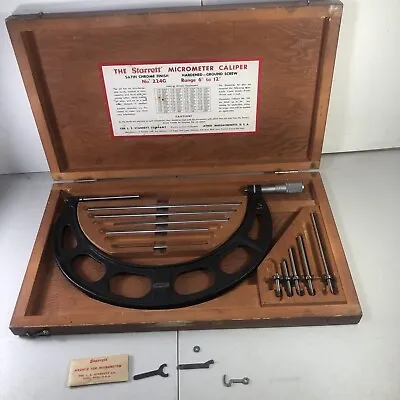 Starrett No. 224 Set G Outside Micrometer Set 6 -12  Interchangeable W/Standards • $314.99