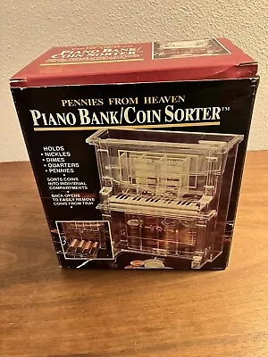 Vintage Piano Savings Bank Coin Sorter Pennies From Heaven NY Nib • $12.95