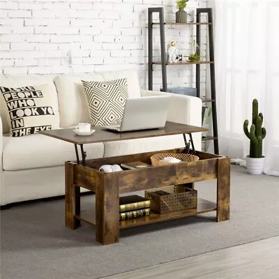 Modern Lift Top Coffee Table With Hidden Storage & Open Shelf For Living Room • $79.99