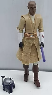 Mace Windu CW20 Star Wars Clone Wars 2010 Hasbro 3.75  Figure Jango Helmet • $28