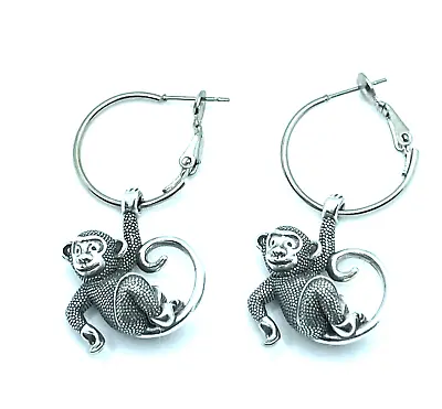 Brighton Monkeying Around Monkeys Charms & Non Brighton Hoops Earrings • $15.95